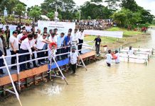 ব্রহ্মপুত্র নদে মাছের পোনা অবমুক্ত করলেন প্রধানমন্ত্রী