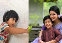 দেয়ালজুড়ে ছেলের আঁকিবুঁকি, পরীর কাছে এটাই ‘ছেলেবেলা’