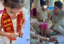 মেয়ে মালতীর পা ধুয়ে কন্যাপুজো প্রিয়াঙ্কা-নিকের