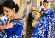 কাশবনে যেতে না পেরে নীল শাড়িতে ‘তন্দ্রাবিলাসে’ ডুব পরীমনির
